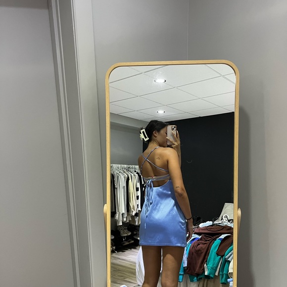 Blue Silky Dress - Picture 2 of 4